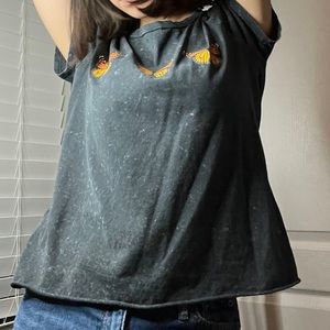 3 butterfly crop top